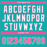 Custom Aqua Pink-White Gradient Style Twinkle Star Two-Button Unisex Softball Jersey