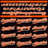 Custom Black Orange-White Gradient Style Twinkle Star Two-Button Unisex Softball Jersey