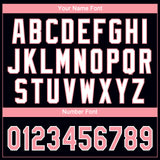 Custom Black Medium Pink-White Gradient Style Twinkle Star Two-Button Unisex Softball Jersey