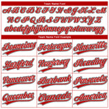 Custom White Red-Black Gradient Style Twinkle Star Two-Button Unisex Softball Jersey