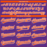 Custom Purple Orange-White Gradient Style Twinkle Star Two-Button Unisex Softball Jersey