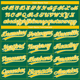 Custom Kelly Green Yellow-White Gradient Style Twinkle Star Two-Button Unisex Softball Jersey