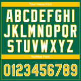 Custom Kelly Green Yellow-White Gradient Style Twinkle Star Two-Button Unisex Softball Jersey