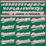 Custom Kelly Green Medium Pink-White Gradient Style Twinkle Star Two-Button Unisex Softball Jersey