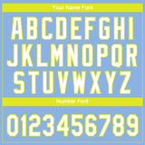 Custom Light Blue White-Neon Yellow Gradient Style Twinkle Star Two-Button Unisex Softball Jersey