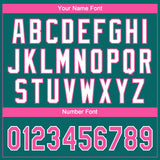 Custom Teal Pink-White Gradient Style Twinkle Star Two-Button Unisex Softball Jersey