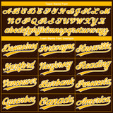 Custom Brown Gold-White Gradient Style Twinkle Star Two-Button Unisex Softball Jersey