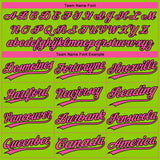Custom Neon Green Pink-Black Gradient Style Twinkle Star Two-Button Unisex Softball Jersey