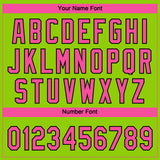 Custom Neon Green Pink-Black Gradient Style Twinkle Star Two-Button Unisex Softball Jersey