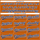 Custom Texas Orange Navy-White Gradient Style Twinkle Star Two-Button Unisex Softball Jersey