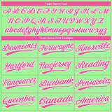 Custom Pea Green Pink-White Gradient Style Twinkle Star Two-Button Unisex Softball Jersey