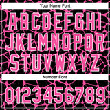 Custom Black Pink-White 3D Pattern Design Abstract Network Crackle Two-Button Unisex Softball Jersey