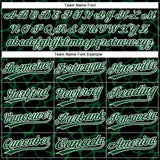 Custom Black Green-White 3D Pattern Design Abstract Network Crackle Two-Button Unisex Softball Jersey