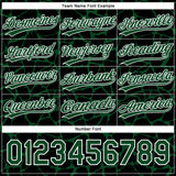 Custom Black Green-White 3D Pattern Design Abstract Network Crackle Two-Button Unisex Softball Jersey
