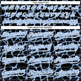 Custom Black Light Blue-White 3D Pattern Design Abstract Network Crackle Two-Button Unisex Softball Jersey