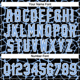 Custom Black Light Blue-White 3D Pattern Design Abstract Network Crackle Two-Button Unisex Softball Jersey