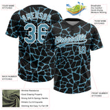Custom Black Shadow Blue-White 3D Pattern Design Abstract Network Crackle Two-Button Unisex Softball Jersey