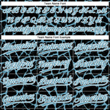 Custom Black Shadow Blue-White 3D Pattern Design Abstract Network Crackle Two-Button Unisex Softball Jersey