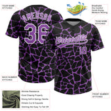 Custom Black Medium Purple-White 3D Pattern Design Abstract Network Crackle Two-Button Unisex Softball Jersey