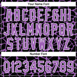 Custom Black Medium Purple-White 3D Pattern Design Abstract Network Crackle Two-Button Unisex Softball Jersey