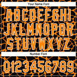 Custom Black Bay Orange-White 3D Pattern Design Abstract Network Crackle Two-Button Unisex Softball Jersey