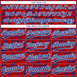 Custom Red Royal-White 3D Pattern Design Abstract Network Crackle Two-Button Unisex Softball Jersey