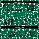 Custom Kelly Green Black-White 3D Pattern Design Abstract Network Crackle Two-Button Unisex Softball Jersey