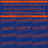 Custom Royal Orange New York City Edition Gradient Two-Button Unisex Softball Jersey