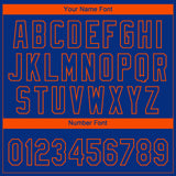 Custom Royal Orange New York City Edition Gradient Two-Button Unisex Softball Jersey