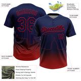 Custom Navy Red Washington City Edition Gradient Two-Button Unisex Softball Jersey