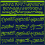 Custom Navy Neon Green Seattle City Edition Gradient Two-Button Unisex Softball Jersey