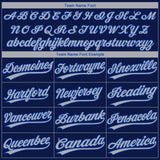Custom Navy Gray-Thunder Blue Dallas City Edition Gradient Two-Button Unisex Softball Jersey