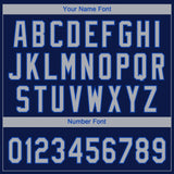 Custom Navy Gray-Thunder Blue Dallas City Edition Gradient Two-Button Unisex Softball Jersey