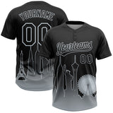 Custom Black Silver Las Vegas City Edition Gradient Two-Button Unisex Softball Jersey