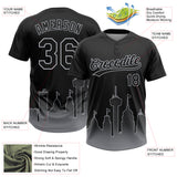 Custom Black Gray San Antonio City Edition Gradient Two-Button Unisex Softball Jersey