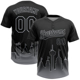 Custom Black Gray San Antonio City Edition Gradient Two-Button Unisex Softball Jersey