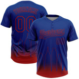 Custom Royal Red Philadelphia City Edition Gradient Two-Button Unisex Softball Jersey