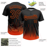 Custom Black Orange Philadelphia City Edition Gradient Two-Button Unisex Softball Jersey