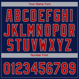 Custom Navy Red-Gray Boston City Edition Gradient Two-Button Unisex Softball Jersey
