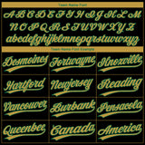 Custom Black Old Gold-Kelly Green Boston City Edition Gradient Two-Button Unisex Softball Jersey