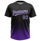 Custom Black Gray-Purple Sacramento City Edition Gradient Two-Button Unisex Softball Jersey
