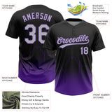 Custom Black Gray-Purple Sacramento City Edition Gradient Two-Button Unisex Softball Jersey