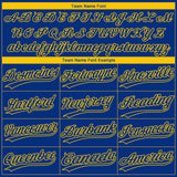 Custom Royal Yellow Los Angeles City Edition Gradient Two-Button Unisex Softball Jersey