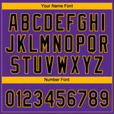 Custom Purple Black-Gold Los Angeles City Edition Gradient Two-Button Unisex Softball Jersey