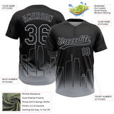 Custom Black Gray Los Angeles City Edition Gradient Two-Button Unisex Softball Jersey
