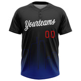 Custom Black White Royal-Red Los Angeles City Edition Gradient Two-Button Unisex Softball Jersey
