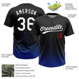 Custom Black White Royal-Red Los Angeles City Edition Gradient Two-Button Unisex Softball Jersey