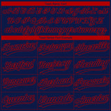 Custom Navy Red Atlanta City Edition Gradient Two-Button Unisex Softball Jersey
