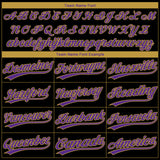 Custom Black Purple-Old Gold Baltimore City Edition Gradient Two-Button Unisex Softball Jersey