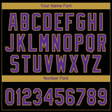 Custom Black Purple-Old Gold Baltimore City Edition Gradient Two-Button Unisex Softball Jersey